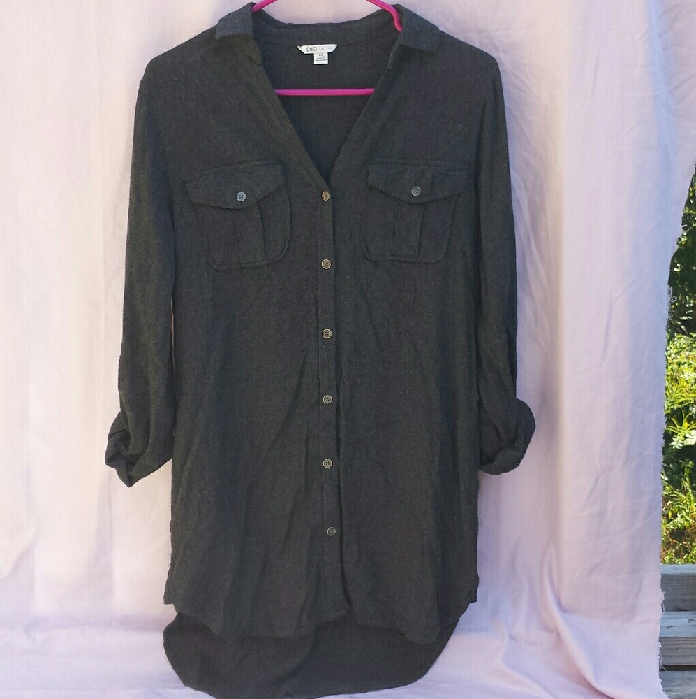 Grey button up dress shirt
